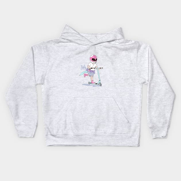 Pink Ranger Kid Kids Hoodie by yortsiraulo